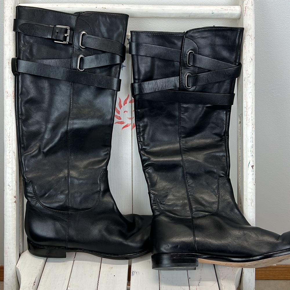 ⭐️Coach “Cayden” Tall Black Leather Riding Boots size 7.5B - Picture 3 of 12